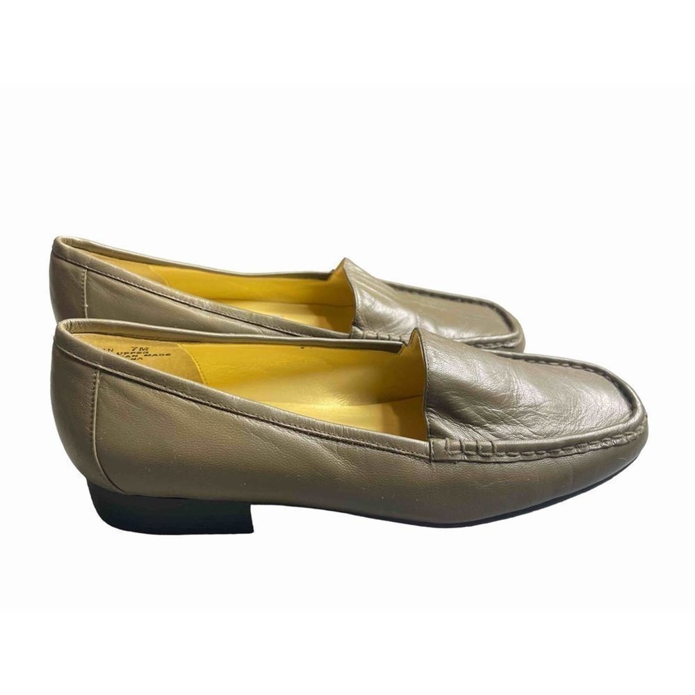 Bellini American Leather Womens Flat Loafer Shoes Olive Green Size 7M